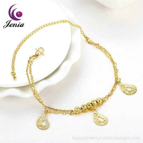 Jenia Gold Plated Jewelry Wholesale China Thin Chain Link Adjustable Anklet